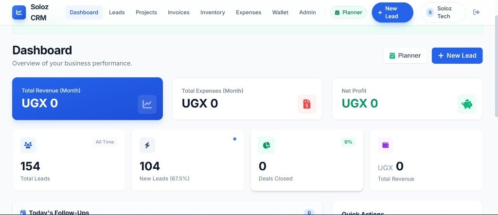 Soloz CRM Dashboard